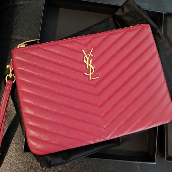 ❌SOLD❌SAINT LAURENT YSL Monogram Zip Sport Pouch - Picture 1 of 5